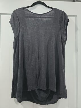 Free People Washed Charcoal Cap Sleeve Top